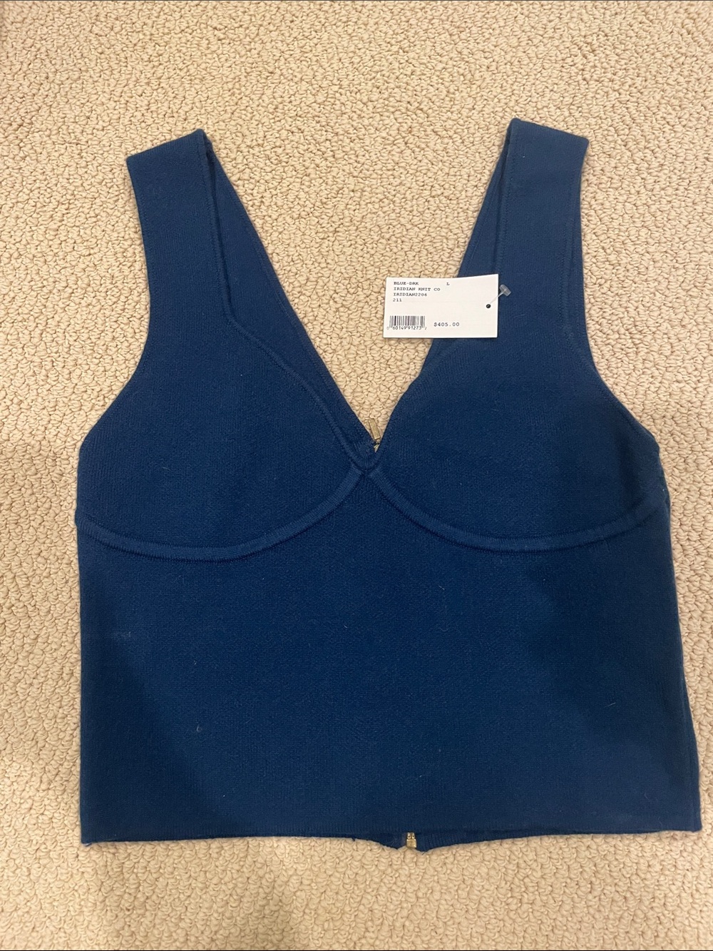 Navy Seam-Detail Crop Sablyn